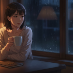 情緒的でストーリー性を感じさせる、女性が物憂げな表情を浮かべているような